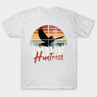 Vintage Sunset Dove Huntress Dove Hunting Gift For Her T-Shirt